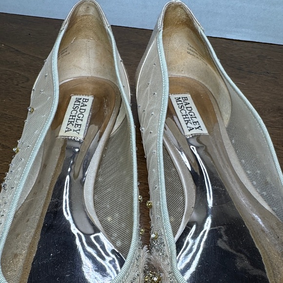 GORGEOUS Badgley Mishka Adrienne Embellished Cream Pink Ballet Flats, Womens 9.5 - Picture 4 of 16